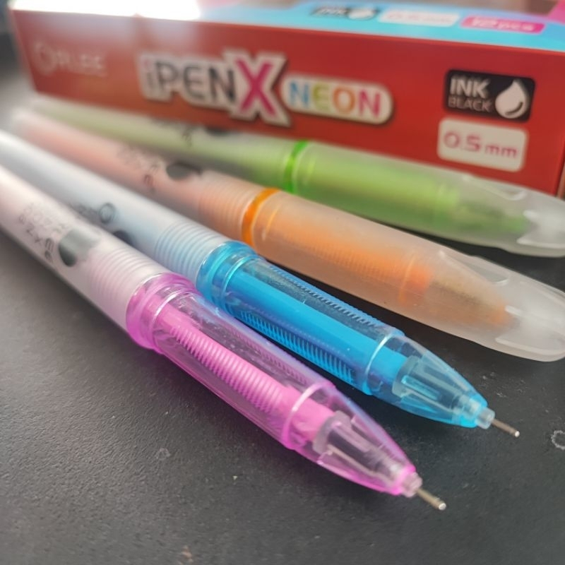 

Pulpen/ Bolpoin/ Bolpen Gel Ipen X Neon Orlee Tinta hitam 0,5mm 1 Pack (isi 12pcs) tinta hitam