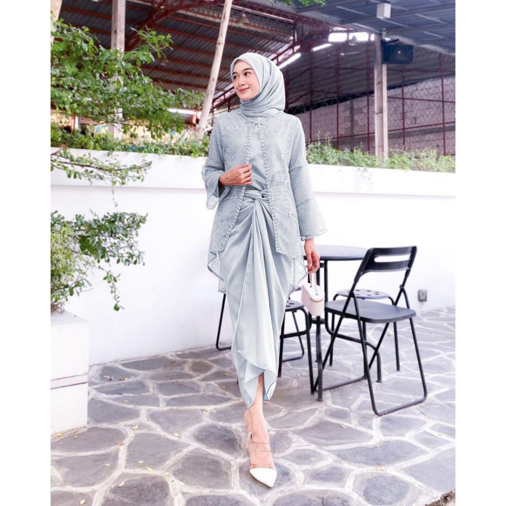 Oneset Clarisa - Outfit Kondangan - Outer Brokat Premium - Tunik Brukat Clarissa Series Tunik Wanita