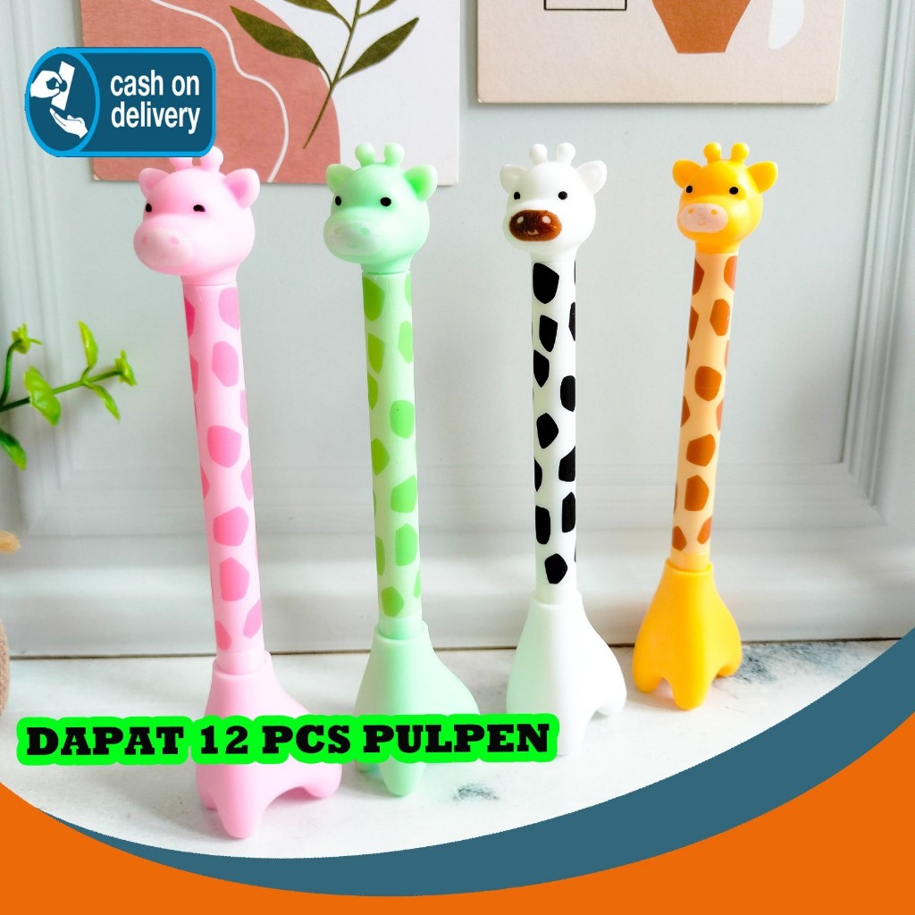 

SELUSIN (12 PCS) PULPEN GEL JERAPAH BESAR FULLBODY PGK-1122 GIRAFFE ZOO ANIMAL PEN PENA BOLPEN BOLPOIN LUCU ANAK ALAT TULIS KANTOR SEKOLAH MURAH TERMURAH COD