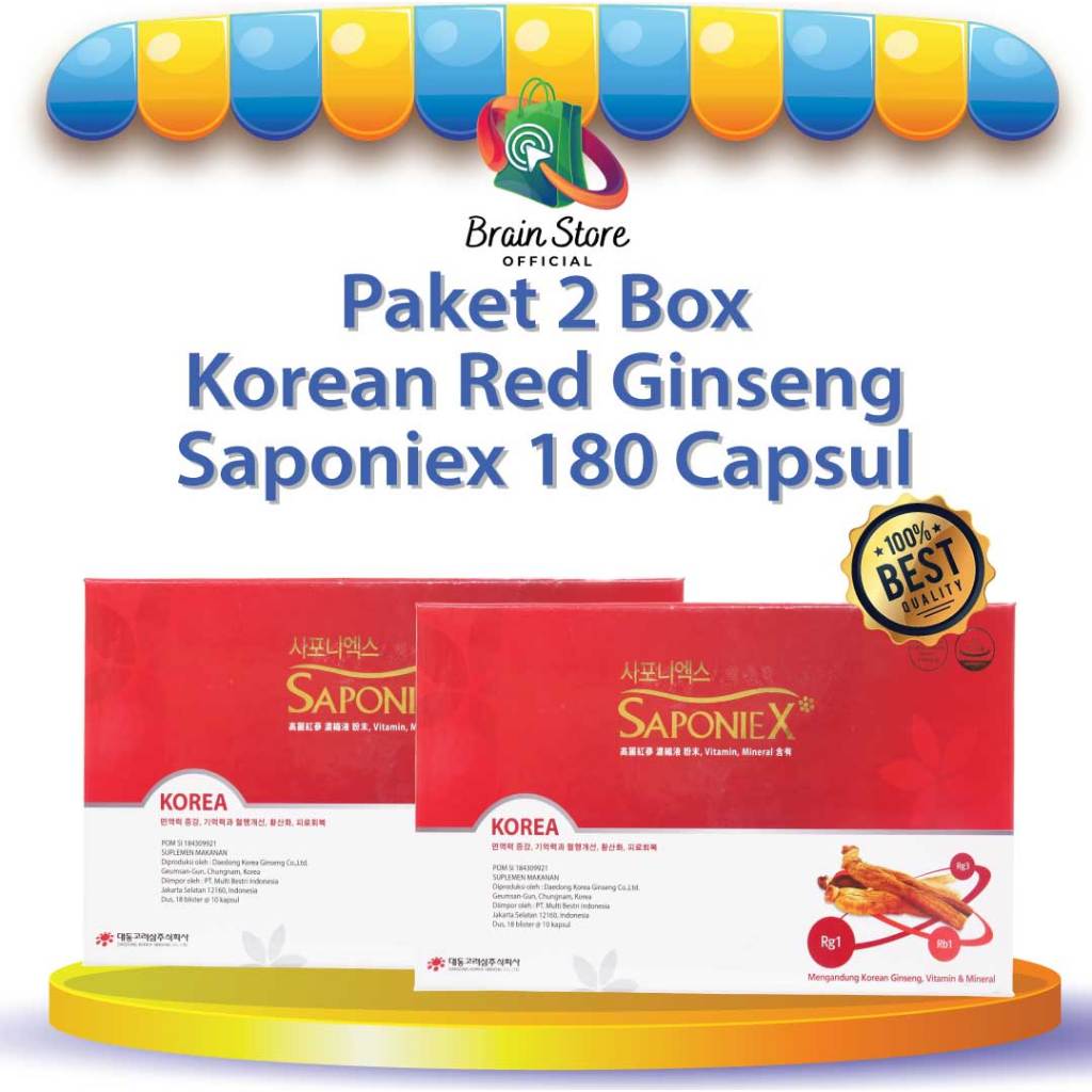 

(Paket 2 Box) Korean Red Ginseng SAPONIEX 180 capsul