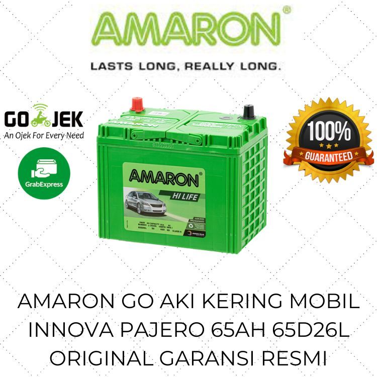 AMARON GO Aki Kering MOBIL ESCAPE INNOVA FORTUNER DIESEL PAJERO 65Ah Ampere GO 65D26L NS70L ORIGINAL