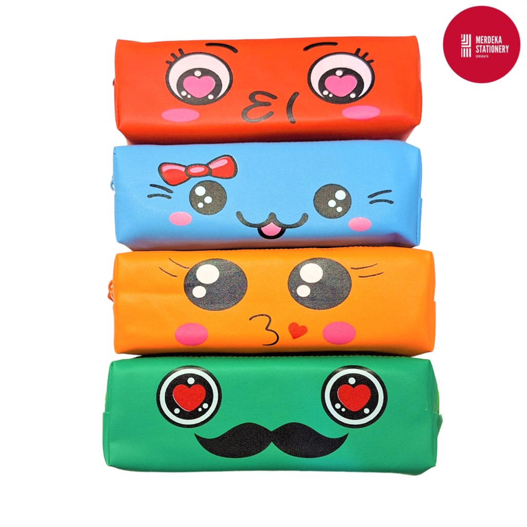 

Pencil Case/Tempat/Kotak Pensil Kain Resleting Lucu Emoticon ST-533-C
