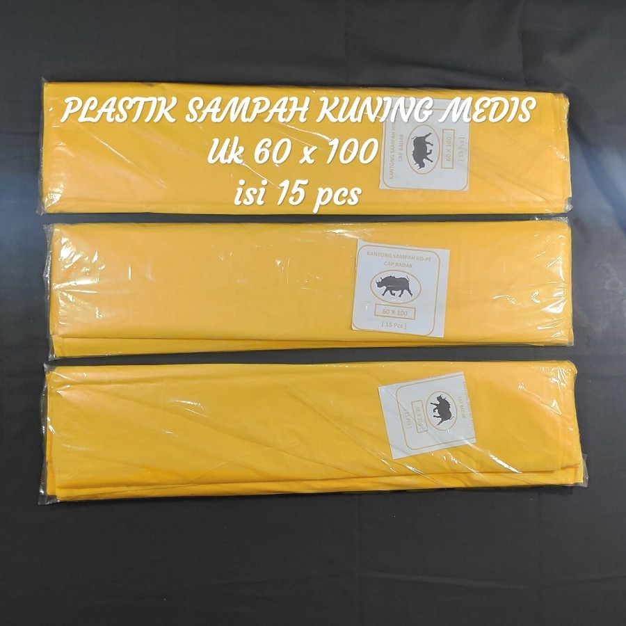 Plastik Sampah Kuning 60x100 - Plastik Sampah Medis - Kantong Plastik Medis