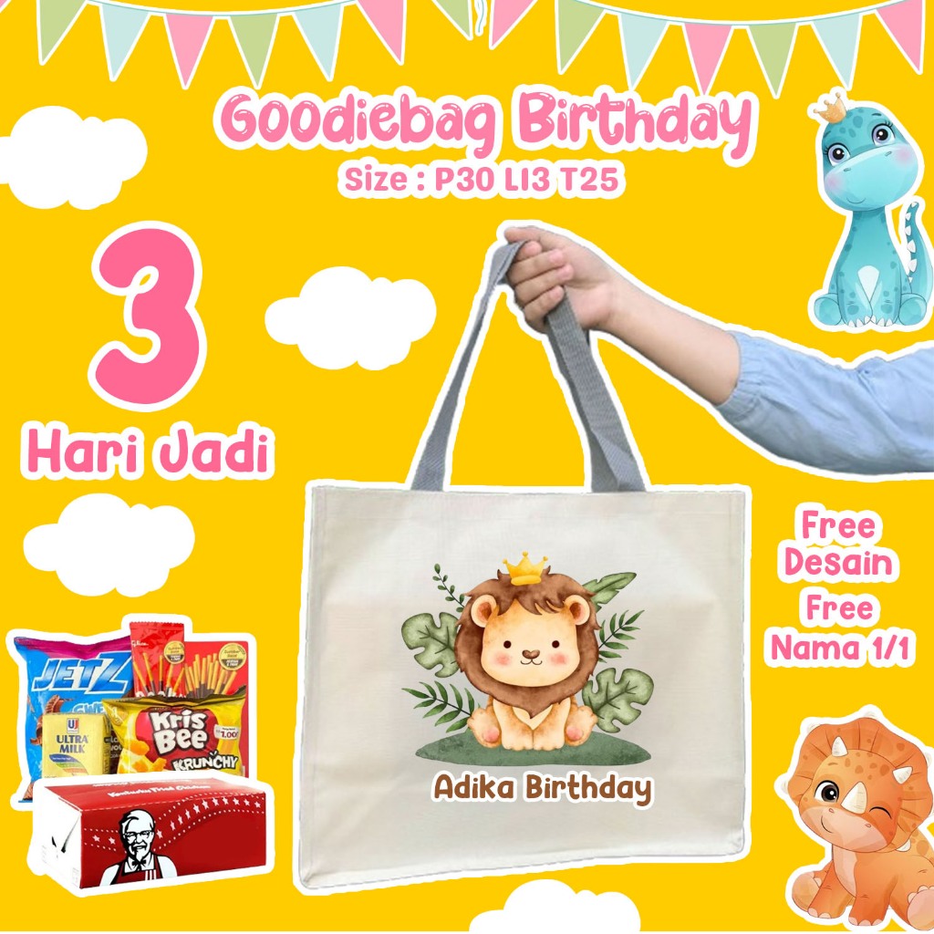 

PROMO Terbaru Custom Tas Premium Poliyester Landscape Print Bukan Sablon Tas Ulang Tahun Souvenir Hampers Ultah