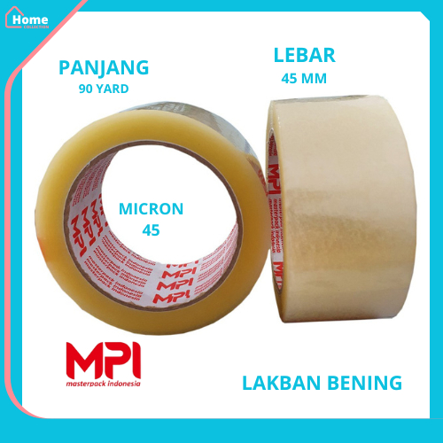

Lakban / Latban / Solasi MPI Coklat Bening 2 inch 45mm x 90 yard MPI