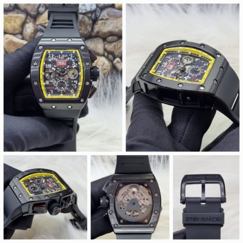 Jam tangan RM 011 Black yelow Limited Edition