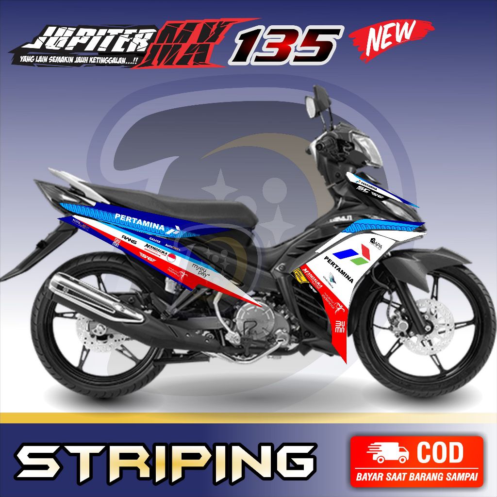 Striping Lis Jupiter Mx 135 New Stiker Motor Jupiter Mx 135 New Mandalika Racing Team