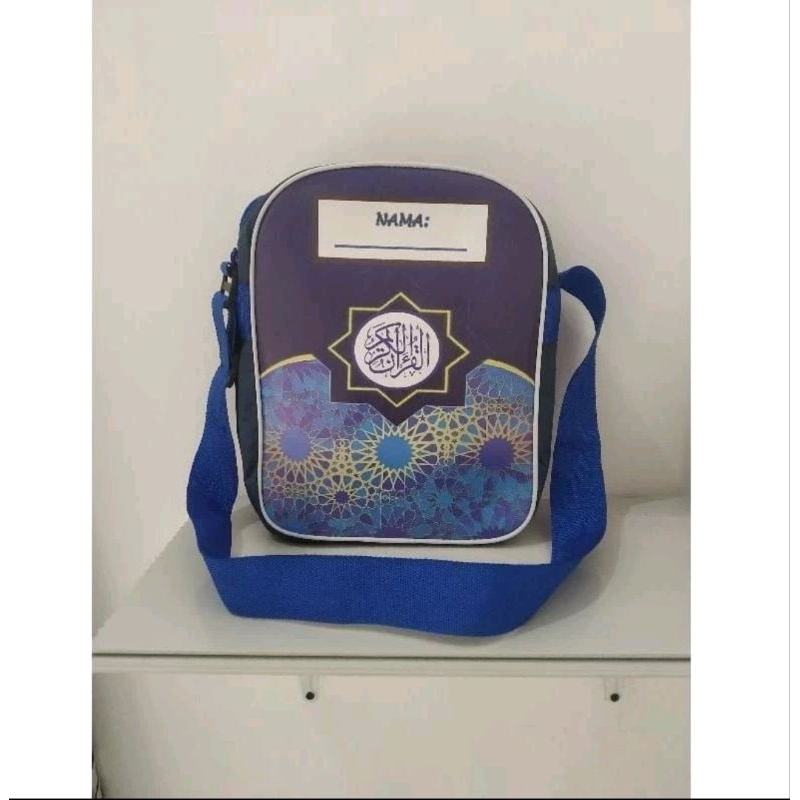 Tas selempang / tas bahu anak mengaji al qur'an keren bisa dikasih nama