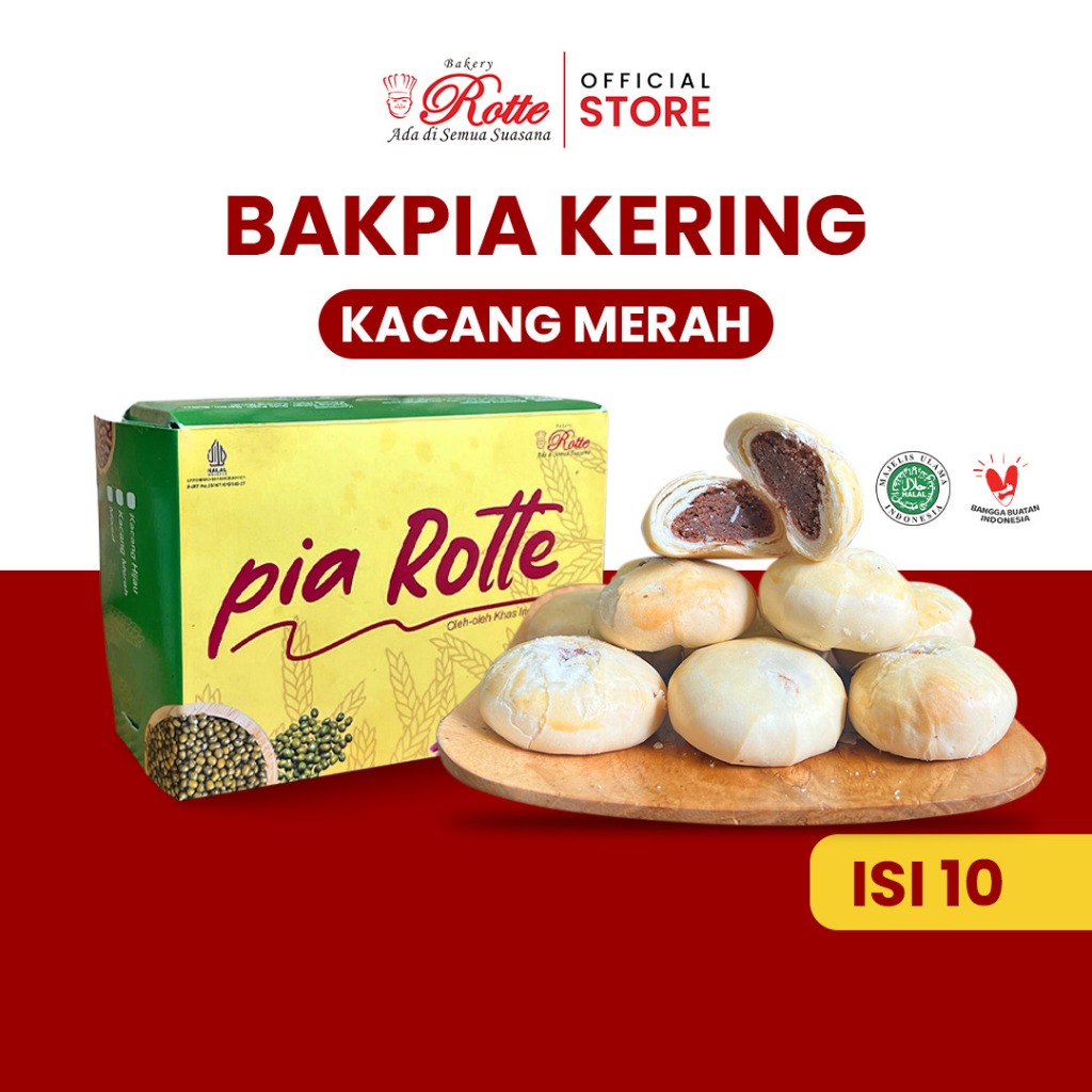 

Bakpia Kering Kacang Merah Premium Rotte Bakery Asli Pekanbaru Isi 10 Pcs