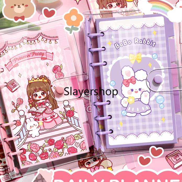 

XC26619 Buku binder A6 aesthetic Buku tulis karakter lucu Spiral notebook looseleaf cute korea Buku catatan diary DIY Daily planner scrapbook jurnal motif kartun imut