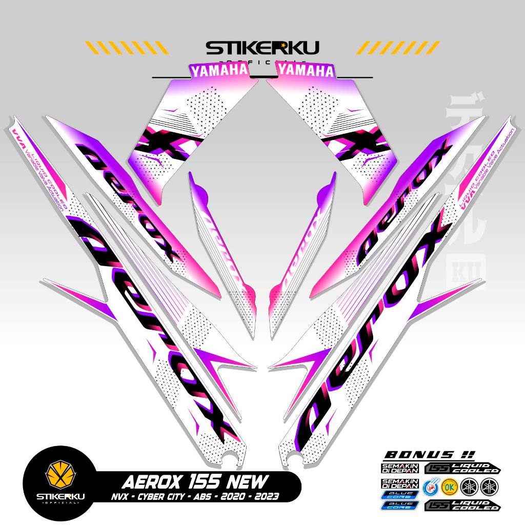 STRIPING AEROX 155 NEW CYBER CITY MOTIF 4 / STIKER AEROX 155 CONNECTED / STICKER AEROX 155 CONNECTED