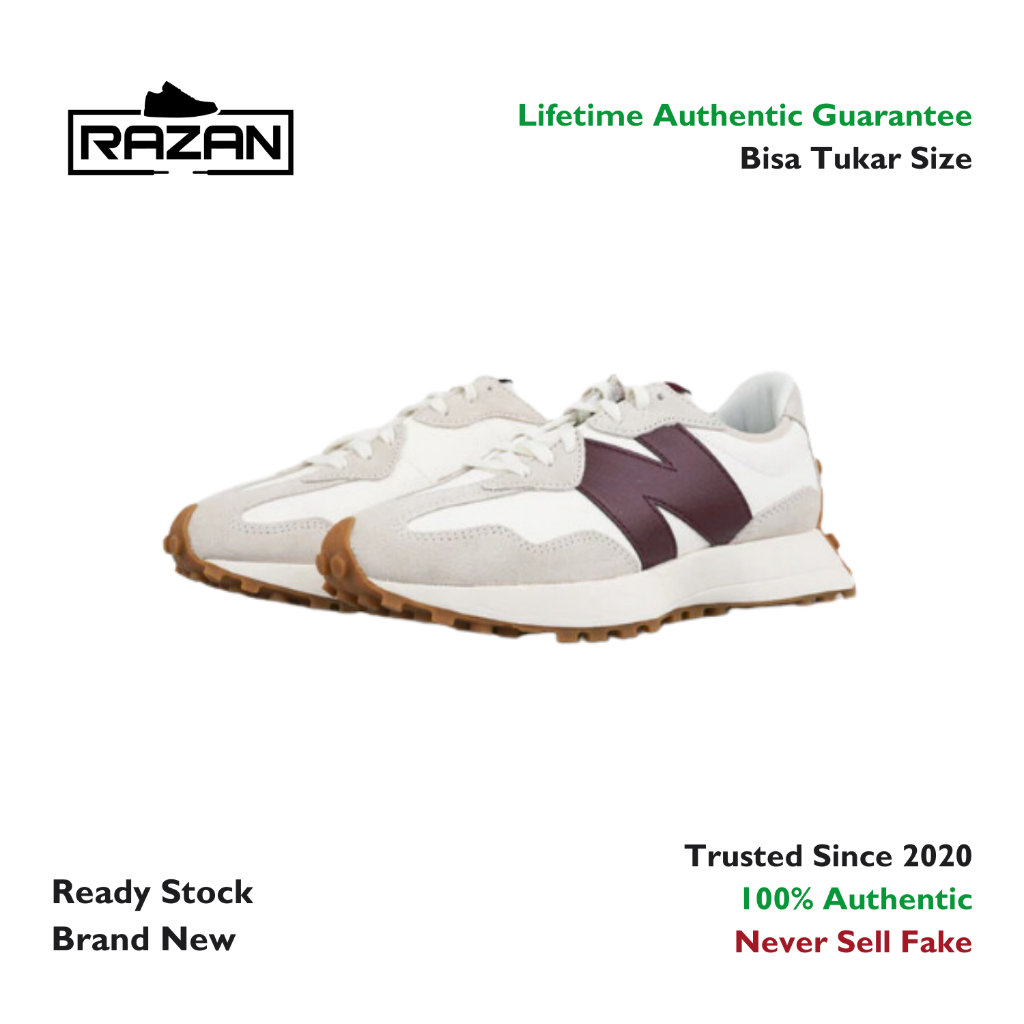 New Balance 327 Moonbeam Classic Burgundy 100% Authentic Original