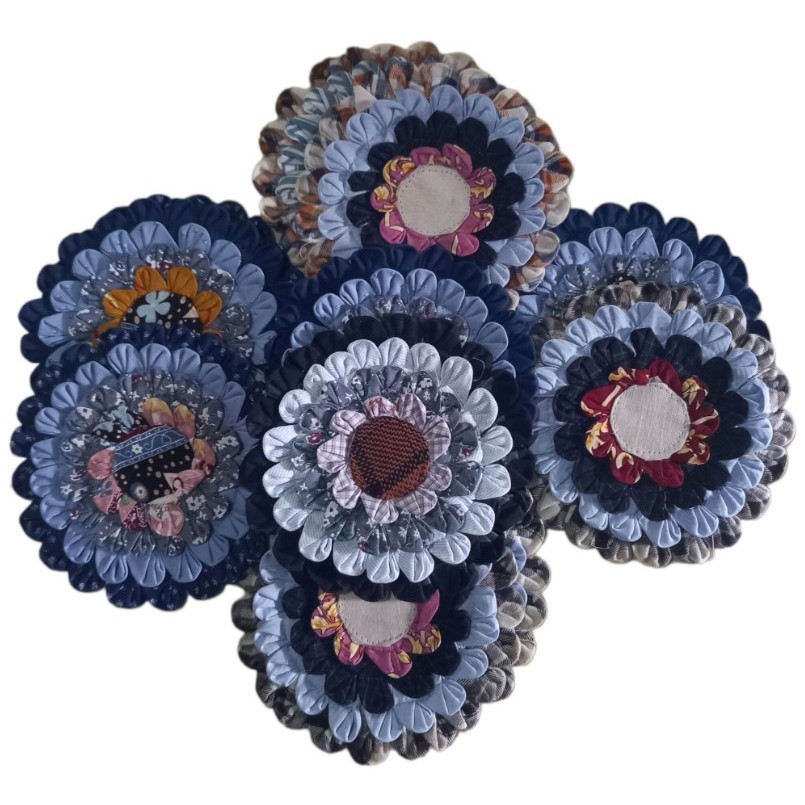 Tatakan Saji Alas Panci Panas / Tatakan Kain Panci Panas / Tatakan kain perca bulat / Alas  Kain Bah