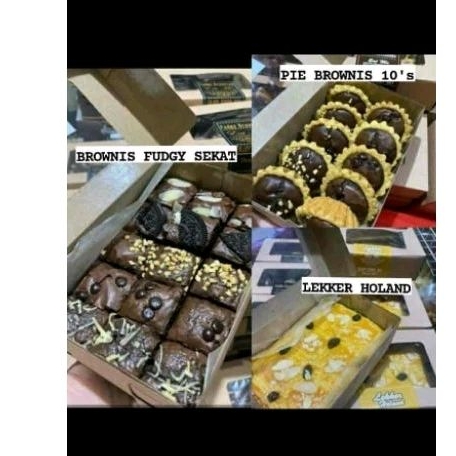 

Brownies fudgy, lekker holand, pie coklat