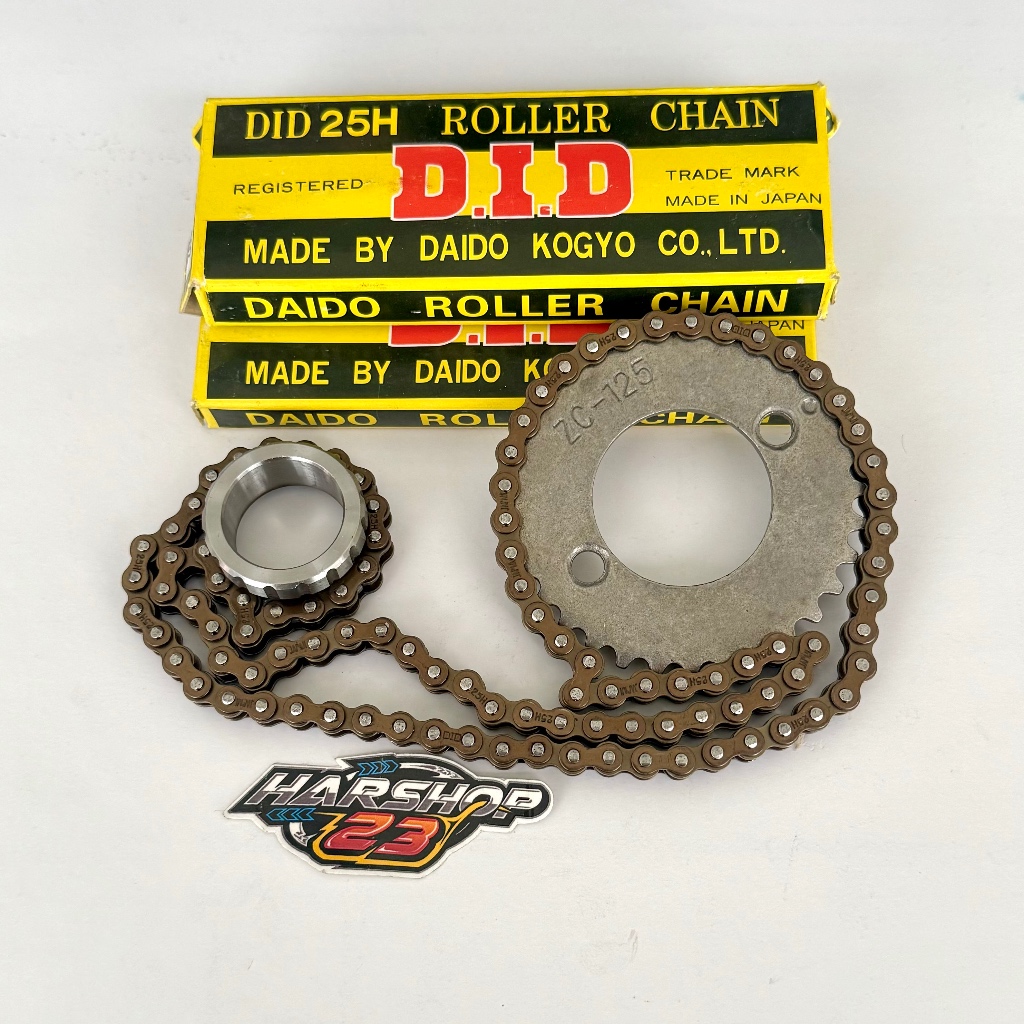 Rantai kamprat series DID 25H 100 102 104L set gigi timing atas bawah pnp tiger gl megapro