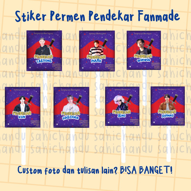 

[Pre-Order] Stiker permen pendekar untuk kado/freebies kpop NCT/WayV/Treasure/BTS/EXO dll