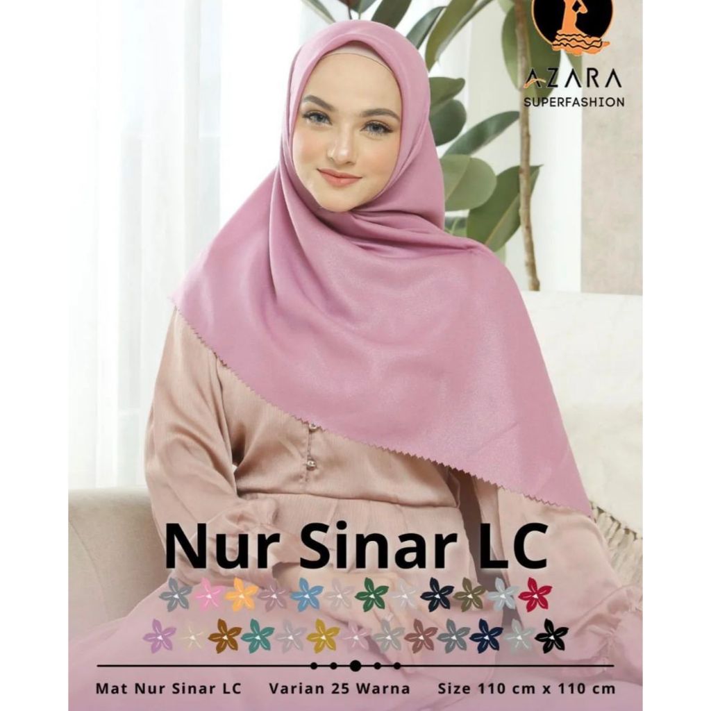 Hijab Segi Empat Nur Sinar AZARA/ Hijab Pesta Sinar Glamour/ Kerudung Segi Empat AZARA Glamour