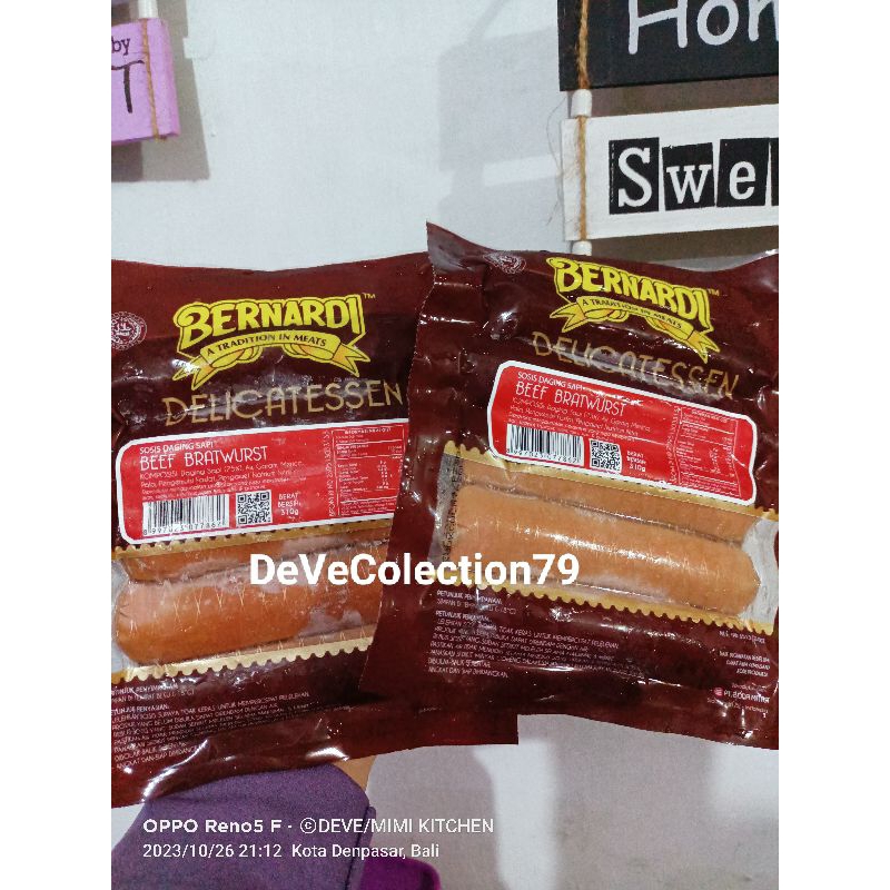 

Sosis Bernardi DELICATESSEN Beef Bratwurst 310gr TERLARISSS