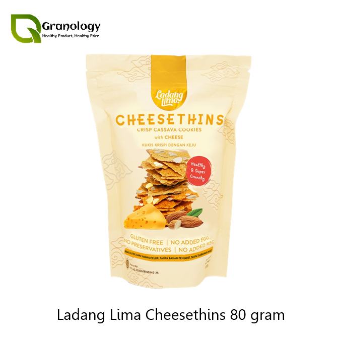 

Ladang Lima Cheesethins Cookies Gluten Free 80 gram