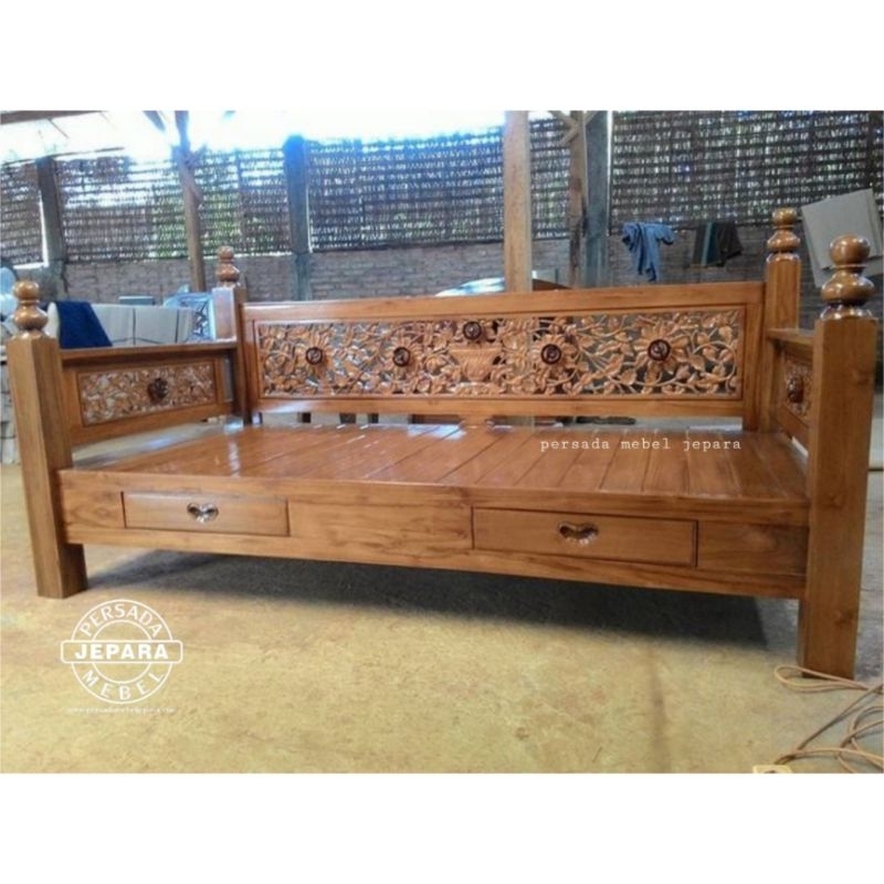 Bale bale jati mawar / Bale bale minimalis / Bale bale / Bangku jati / Bangku minimalis / Kursi / Ku