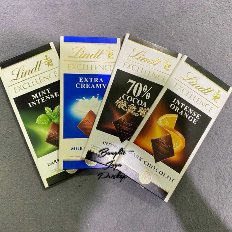 

Lindt Excellence Varian 4 Rasa Extra Creamy 70% Cocoa Mint Intense Orange 100 gr