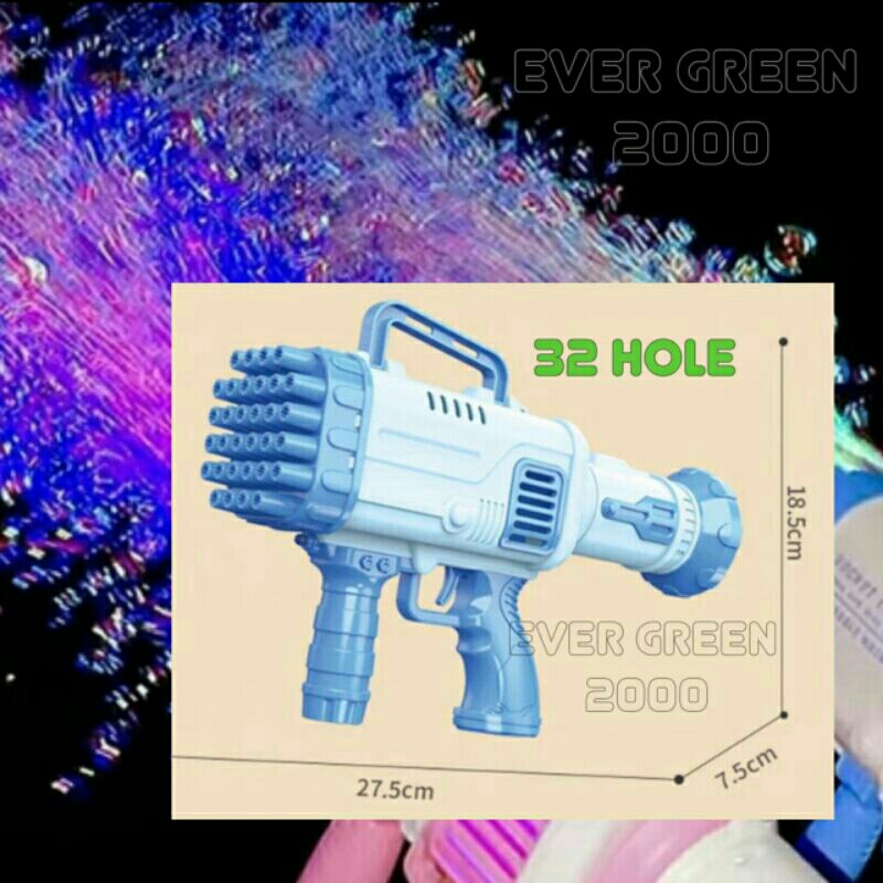 Elektrik Bubble Gun Bazoka Jumbo 32/25 Lubang / 32/25 Hole (Mainan Mesin Balon/gelembung busa air sa