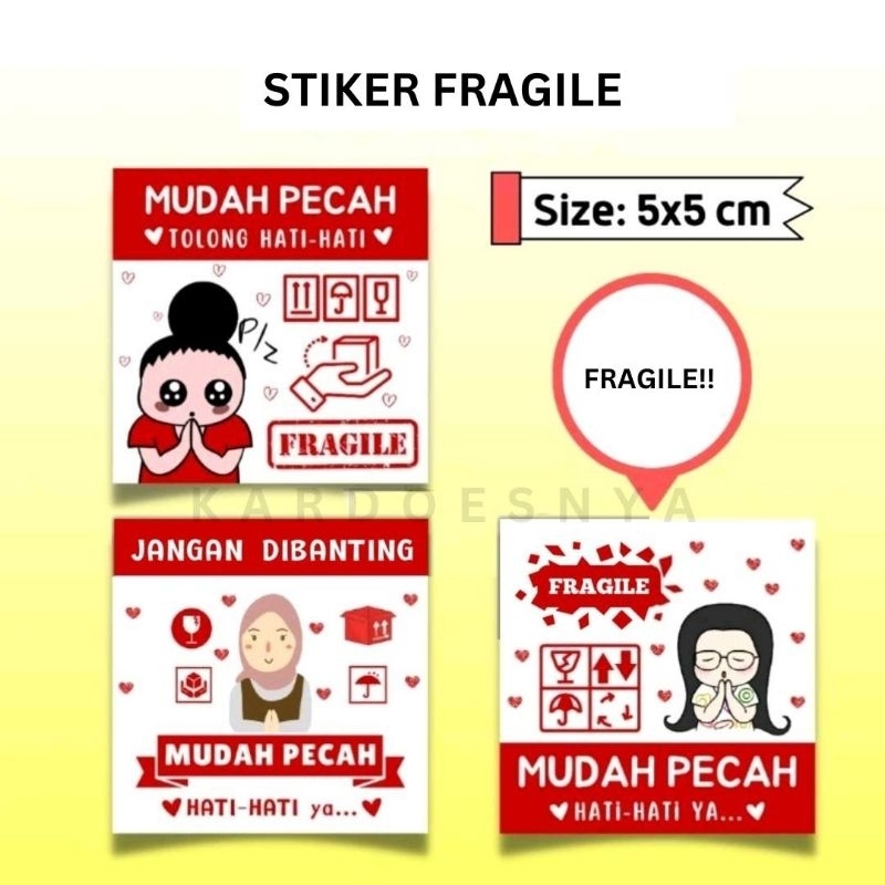 

Stiker FRAGILE Si Mbok Hijab Kacamata mudah pecah