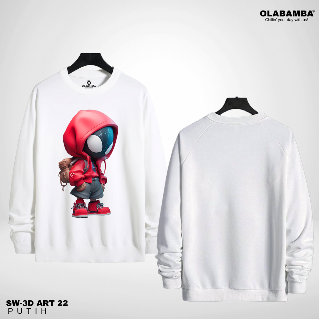 Sweater/Crewneck Distro 3D Premium CUTE BLACK SPIDEY- 3D ART 22 - T-Shirt Pakaian Atasan