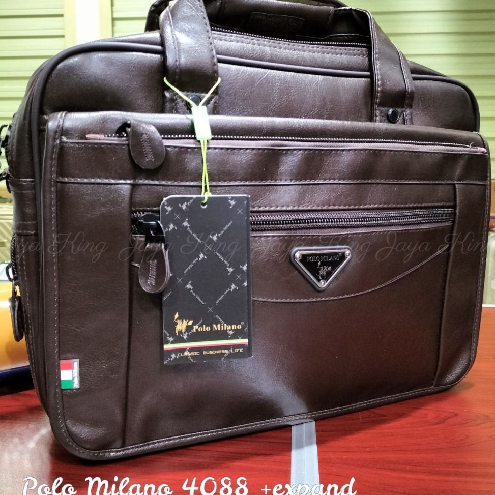 Dear Tas Kantor Laptop Polo Milano Expand Kulit Briefcase Anti Air Selempang Kerja Jinjing Pria