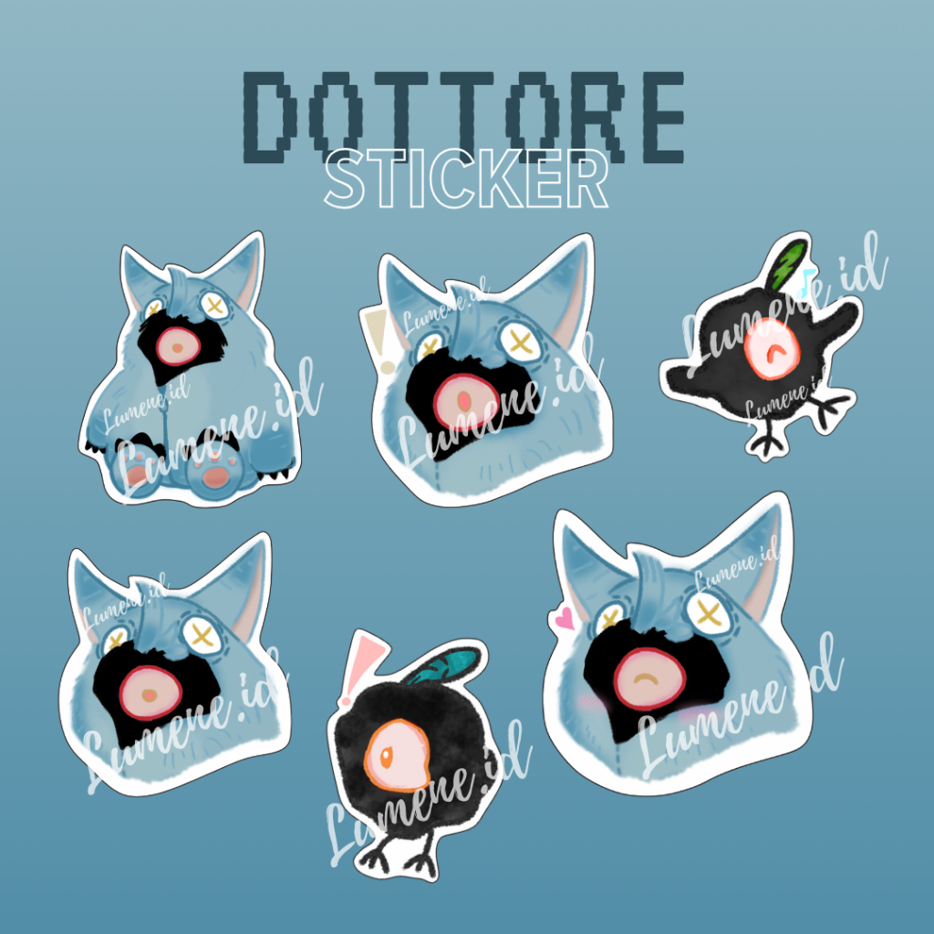 [Pre Order] Sticker Fluffy Dottore/Sticker Anime Anti Air/Sticker Genshin Impact/Sticker Dottore/Sti