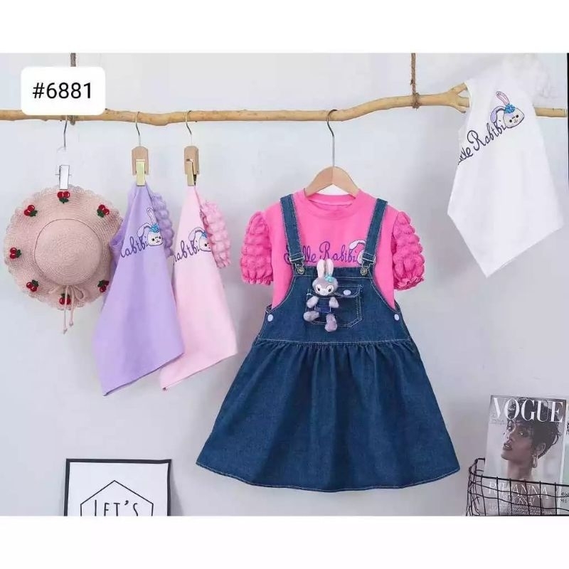 [1-7T] COD Setelan Baju dress jeans Overall Anak Cewek 1 2 3 4 5 6 7 tahun import / Baju Overall jea