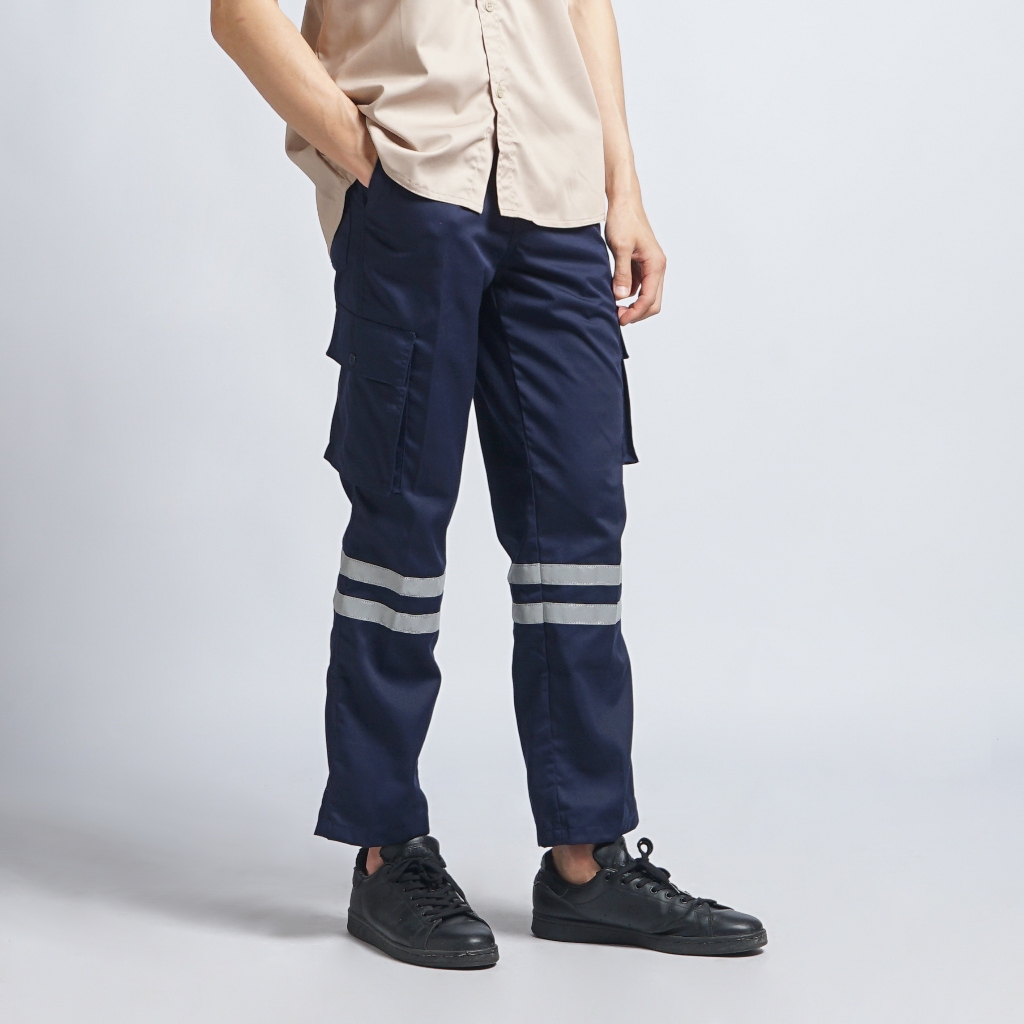 Celana Proyek Navy Celana Kerja Bengkel Mekanik Wearpack Safety Seragam Kerja Teknik