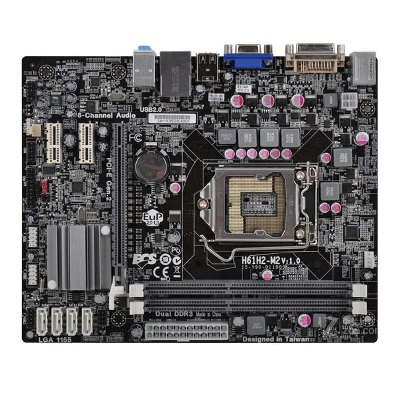 Mainboard ECS H61 H2-M2 LGA 1155 DDR3 Support Gen3