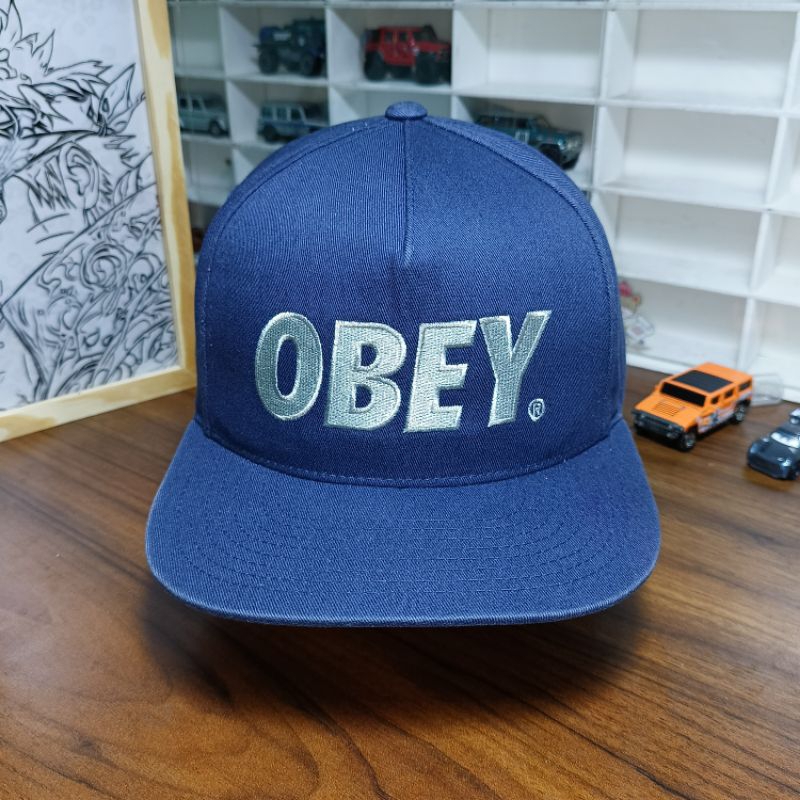 Topi Snapback Obey Biru Dongker Original