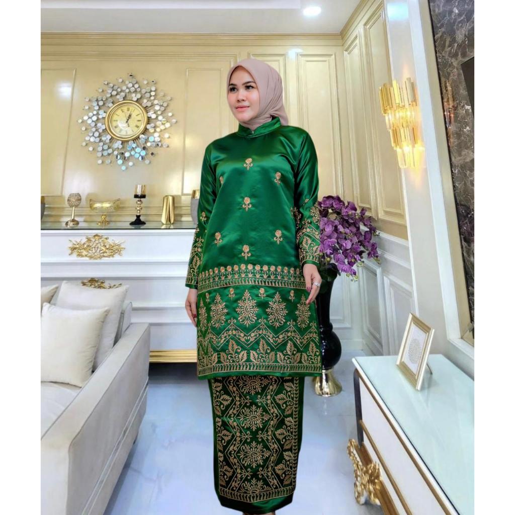 Set Rok Tunik Model Melayu Bordir Menual Mewah Untuk Kondangan//BISA COD