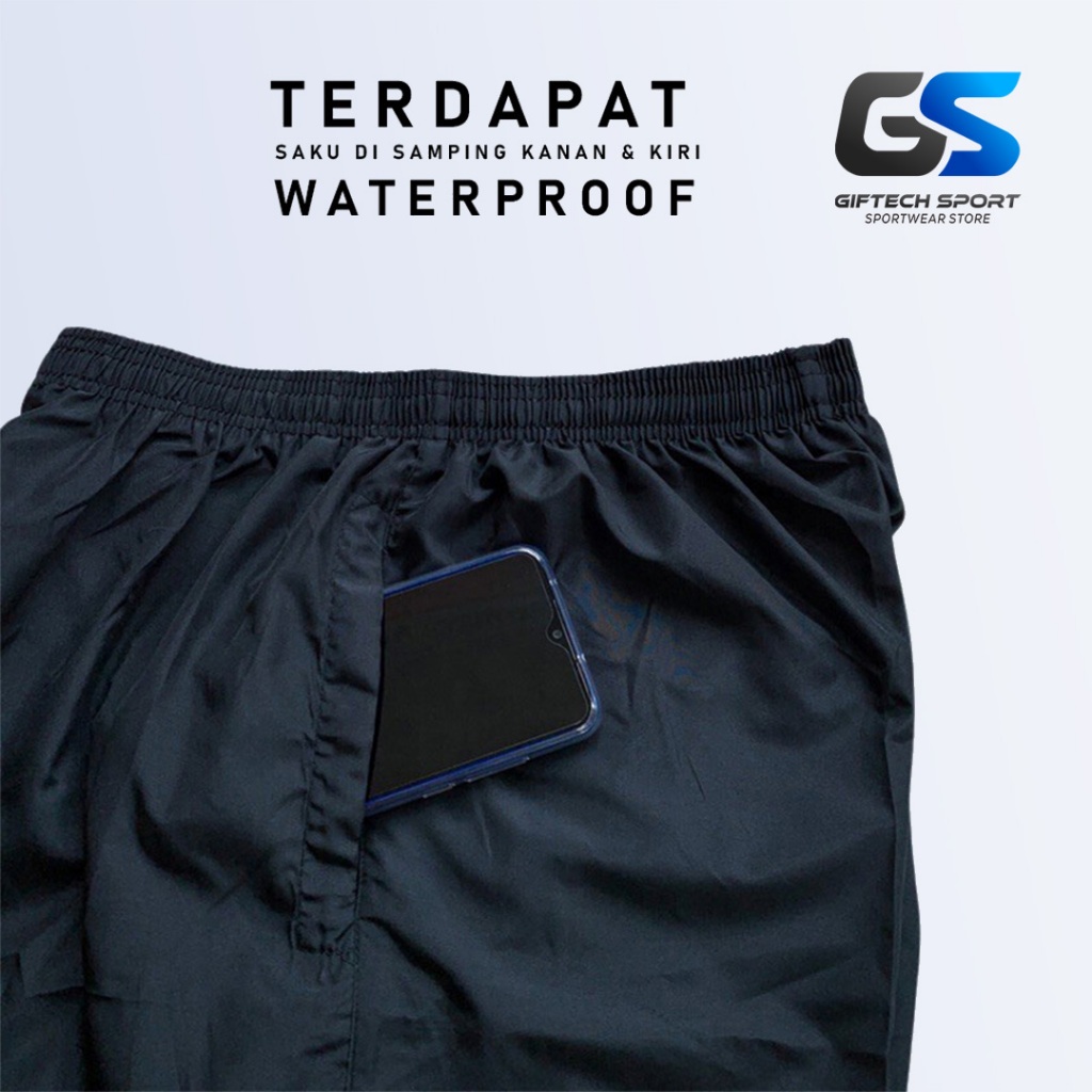 Saelaris_ Celana Pendek Sport Pria Parasut Resleting Kolor Sport Running Jogging Gym Fitness Lari