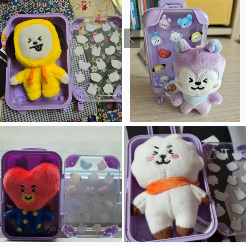 BT21 BIG TINY EDITON STANDING DOLL BONEKA POUCH KEYRING CARRIER KOPER BT21 HAIR CLIP BONEKA STRING B
