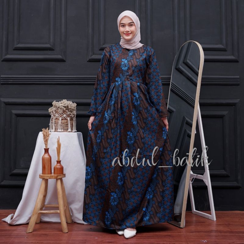 0GAMIS BATIK SRIWEDARI MAXI BUMIL/BUSUI KATUN SOGAN ALLSIZE & JUMBO