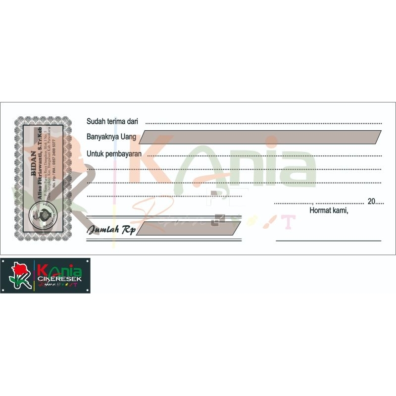 

CETAK CUSTOM NOTA KWITANSI 1/3 HVS F4 POSISI LANDSCAPE (1 RIM / 15 Buku)