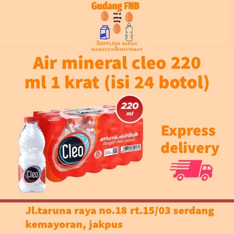 

Official Shop air mineral cleo 22ml isi 24 botol