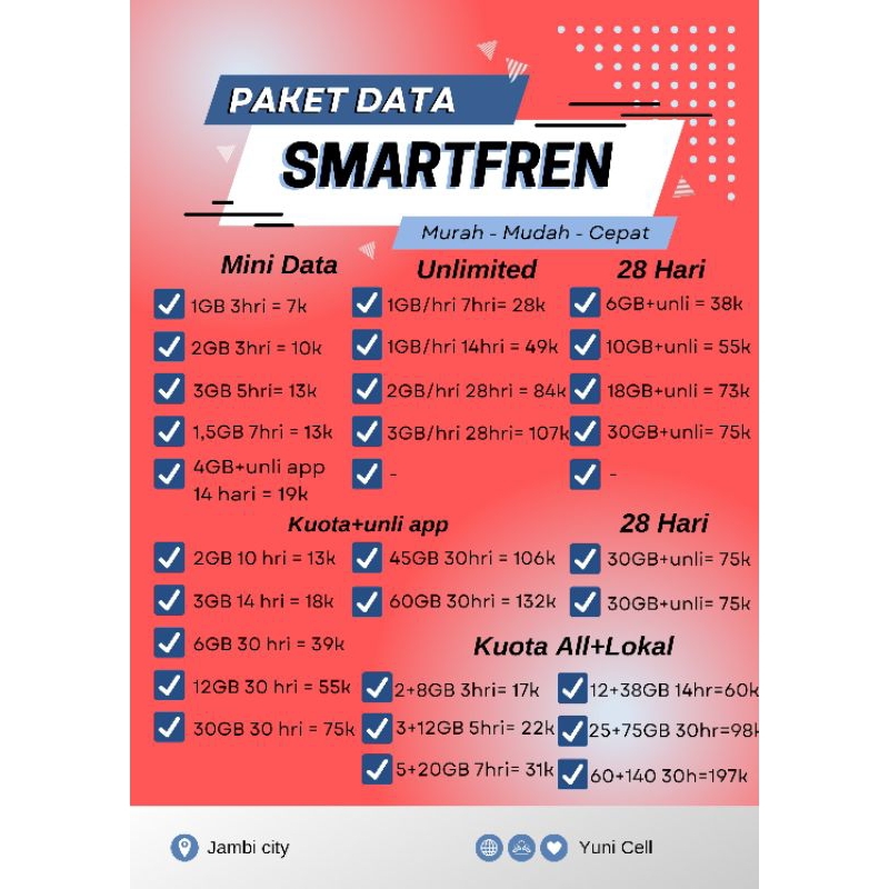 paket data Smartfren unlimited FUP murah, kuota data Smartfren unlimited, kuota tembak Smartfren mur