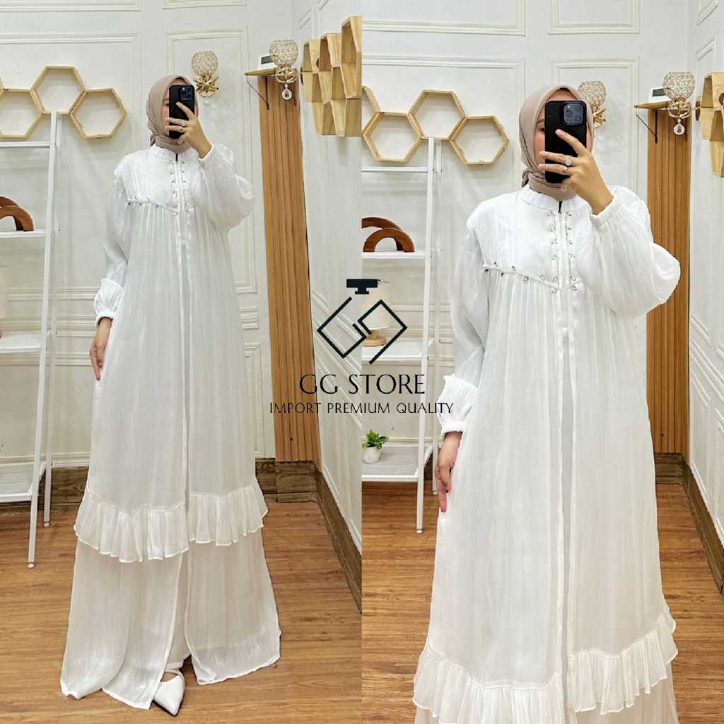 GAMIS OUTER SHIMMER SILK MIX BRUKAT TILLE IMPORT PREMIUM