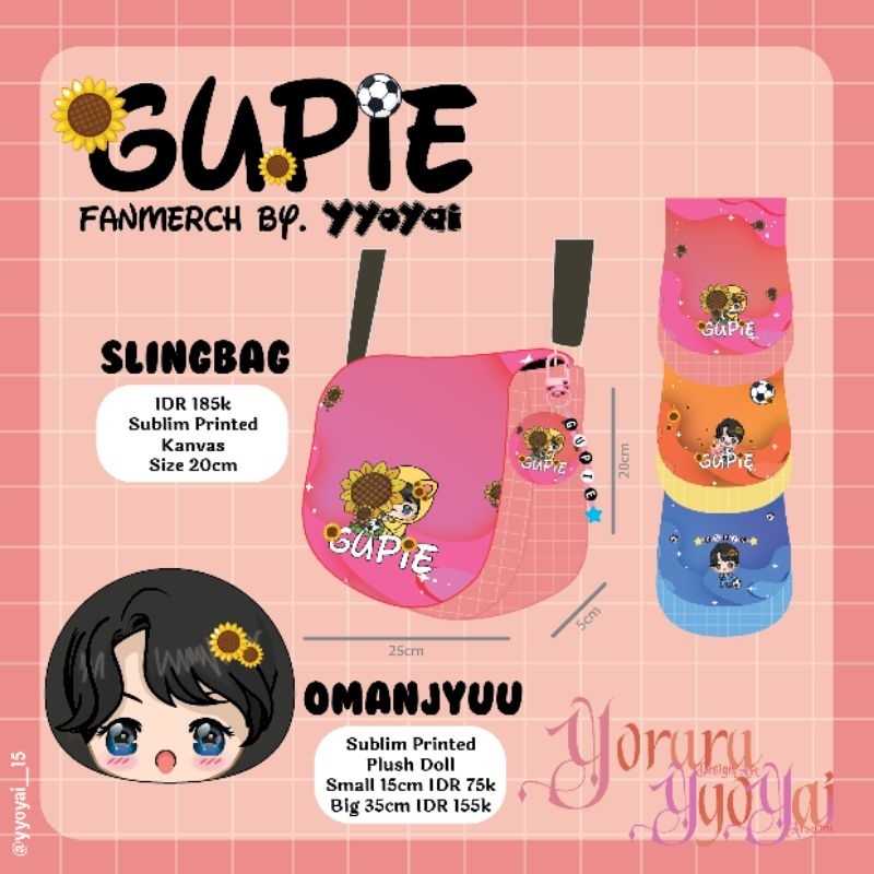 YY GUPIE 2 merch gulf fanmerch thai chibiart chibi fanart omanjuu big omanjyuu doll plush doll PO Ba