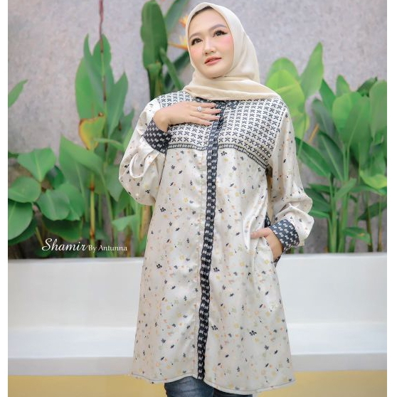 Tunik Motif / Tunik Jumbo / Tunik Silk Simple / Tunik Lebaran / SYAMIR Tunik by Antunna