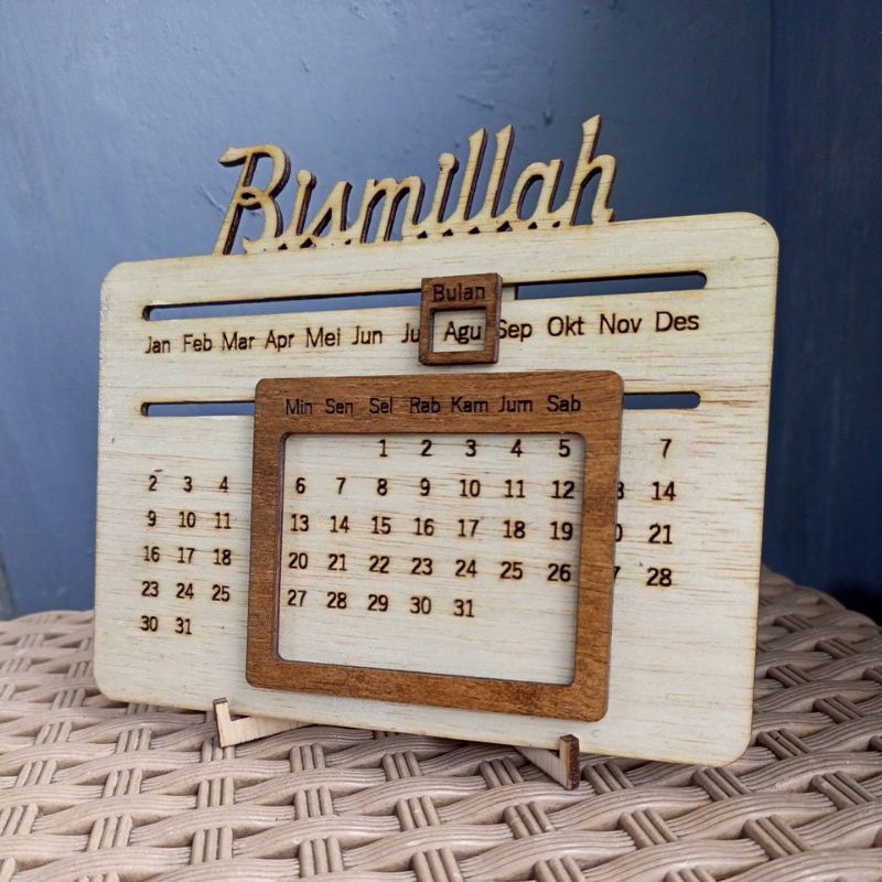 Kalender Abadi Kalender Sepanjang Masa Kalender Kayu Aestetik Bisa Tulis nama