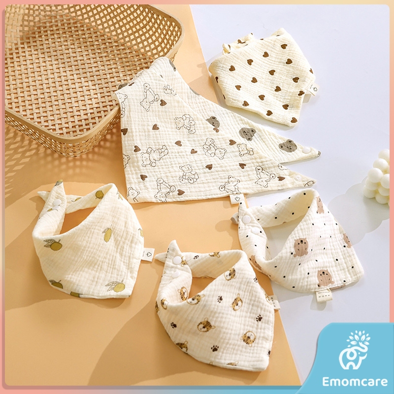 Celemek Bayi Segitiga Baby Bib Bamboo Cotton PREMIUM BREATHABLE FULLY ABSORB SLABER MAKAN BAYI TATAK