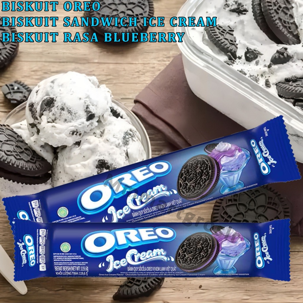 

Oreo / Biskuit Sandwich Ice Cream / Biskuit Rasa Blueberry / 119.6gr