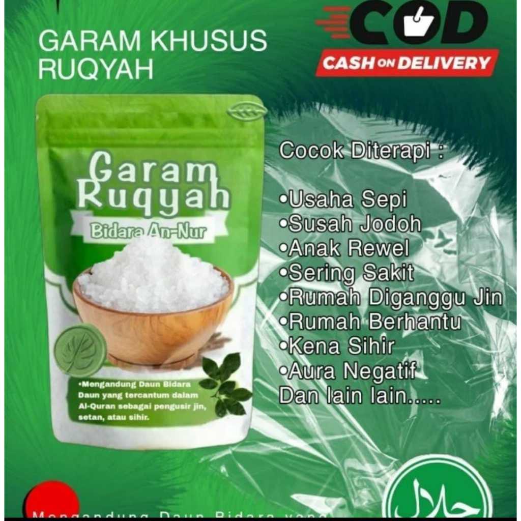 

Garam ruqyah An nur 500gr Asli Sudah di Asma penangkal Aura Negatif