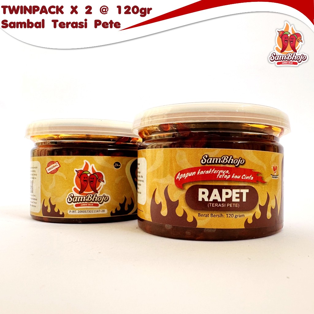 SamBhojo - Sambal Terasi Pete - Sambal Pete (Bojo Rapet) 120gr x 2 - Twinpack