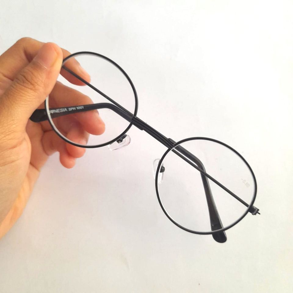 Kacamata Minus Frame Bulat / Kacamata Minus Pria Wanita / Kacamata Boboho Lensa Minus / Bisa COD
